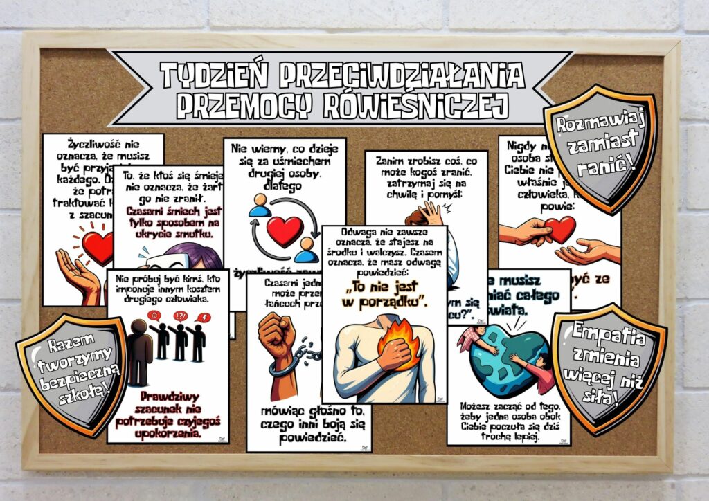 Plakaty na Tydzień Przeciwdziałania Przemocy Rówieśniczej