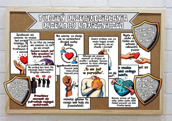 Plakaty na Tydzień Przeciwdziałania Przemocy Rówieśniczej