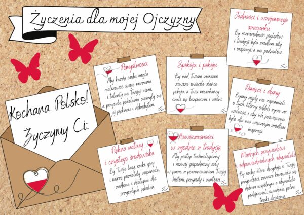 11 listopada Kochana Polsko życzymy Ci! Gazetka dekoracyjna