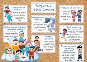 Bezpieczne ferie zimowe gazetka dla klas młodszych