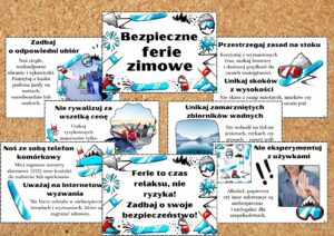 Bezpieczne ferie zimowe gazetka dla klas starszych