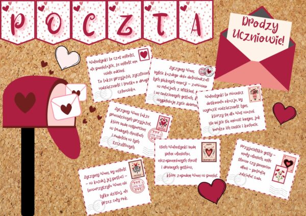 Gazetka Walentynkowe życzenia dla uczniów