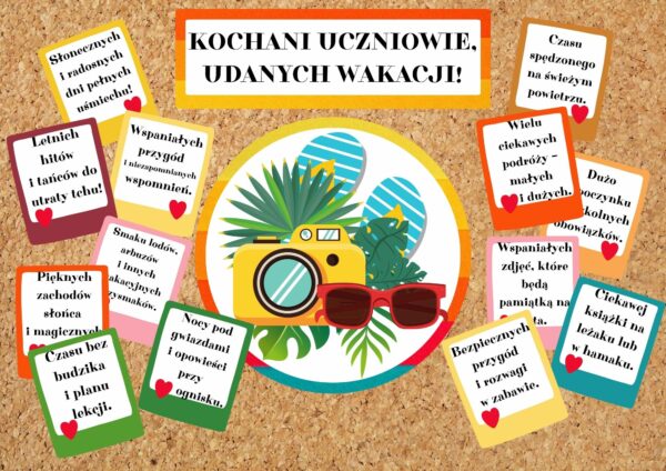 Gazetka szkolna Wakacyjne życzenia dla uczniów