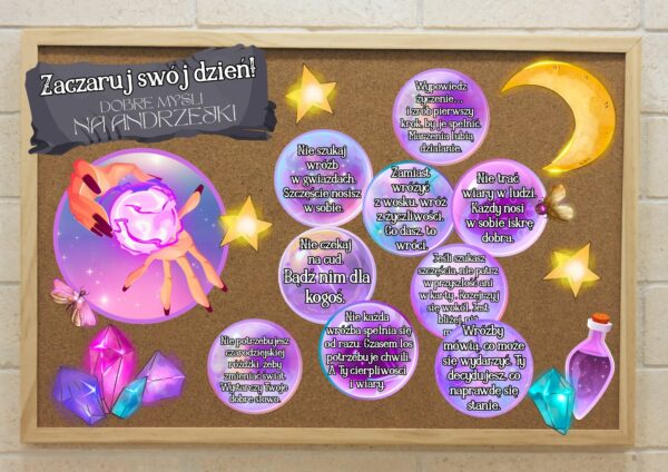 Gazetka motywacyjna Zaczaruj swój dzień! Dobre myśli na andrzejki
