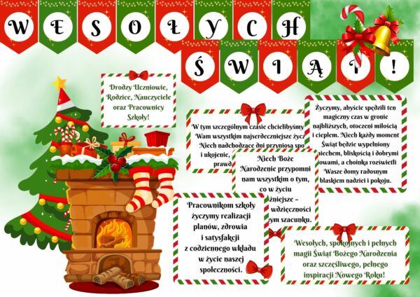 Życzenia świąteczne na gazetkę szkolną